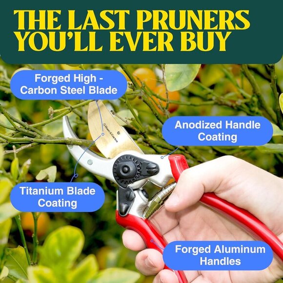ClassicPRO 8.5" Professional Premium Titanium Bypass Pruning Shears - Use As Pru - Picture 4 of 10